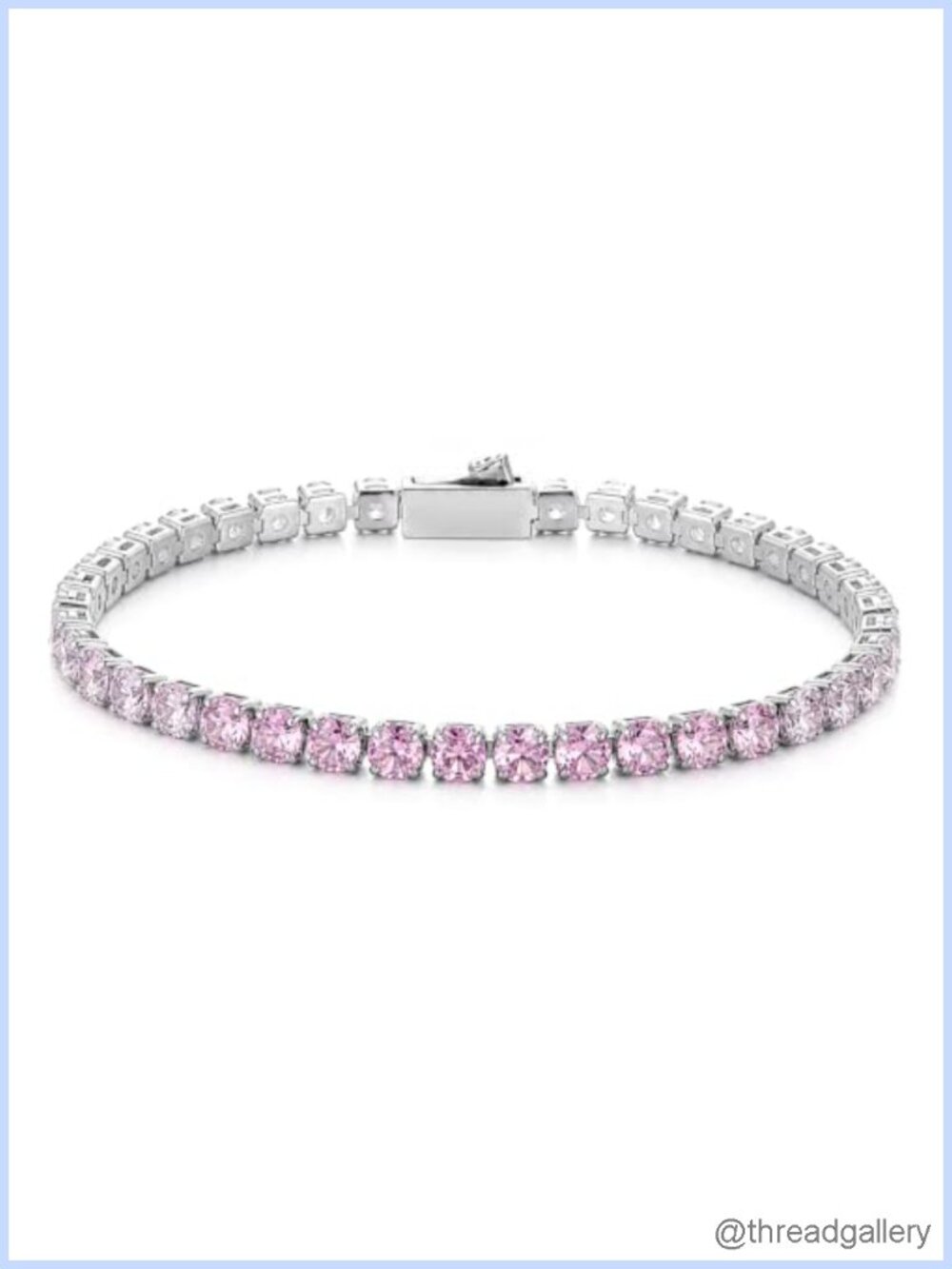 Graduated CZ Tennis Bracelet Stainless Steel Adjustable Wrist